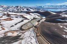 Rio2 aerial view Fenix gold project Chile snow BNBWA