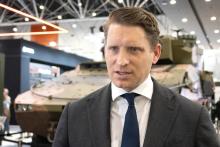 Andrew Hastie speaking at Land Forces 2026. Photo: Michael O'Brien.